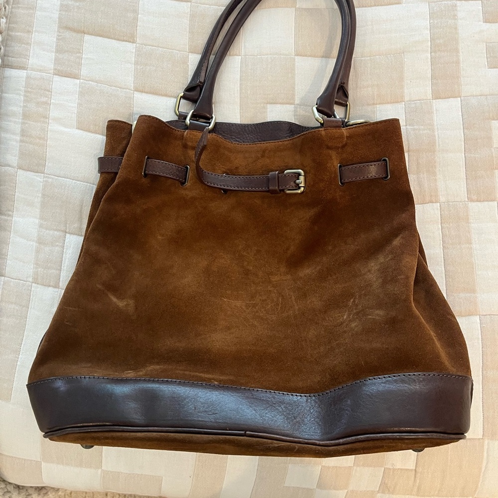 Sundance Brand Elegant Brown Suede Tote Bag - Vintage